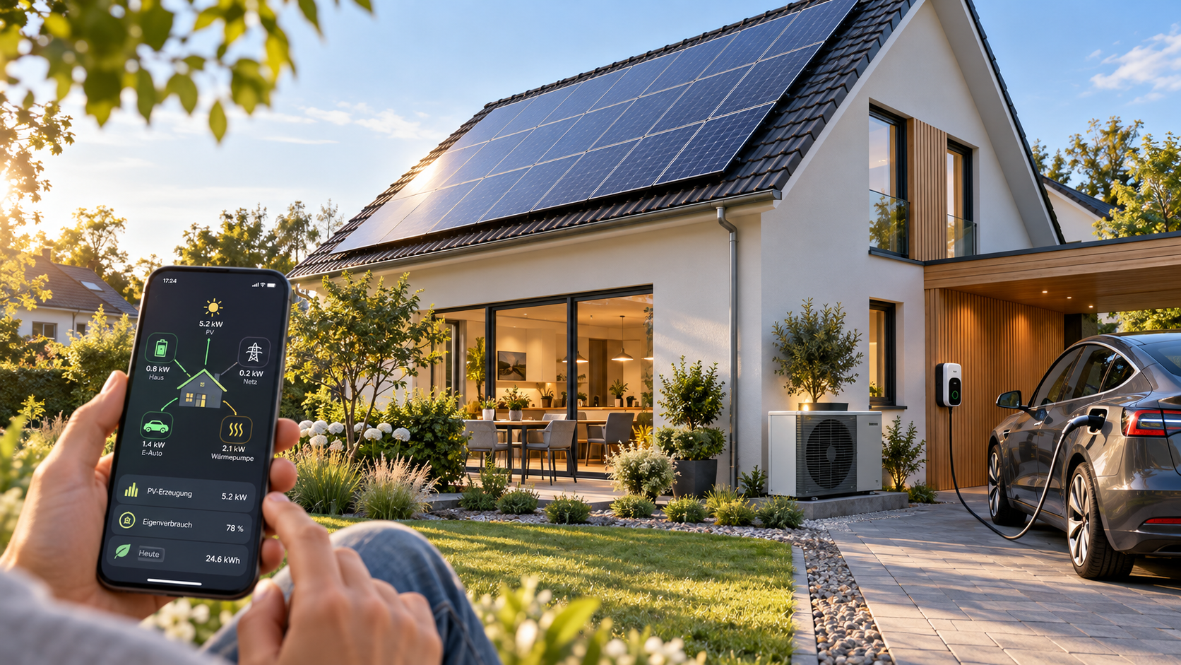 Art of Energy Komplettlösung mit Photovoltaik, Wärmepumpe, Wallbox und App